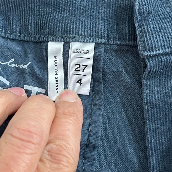 LOFT Modern Skinny Corduroy Pants Teal Women's Size 4 Elfcore Forest CottageCore - Picture 5 of 14